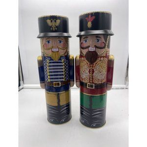 Pair of Harry London Nutcracker Tins Christmas 12 Inch Empty